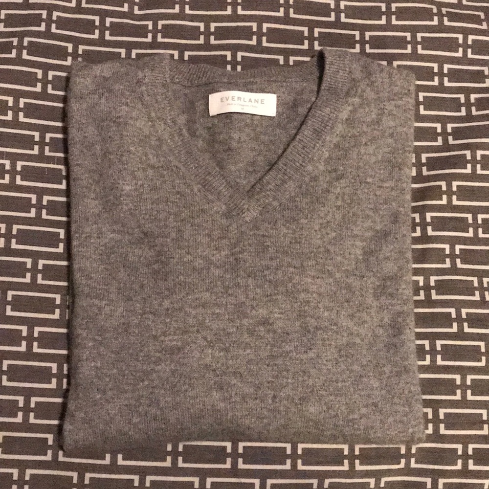 Everlane 100% Cashmere Men’s V Neck Sweater